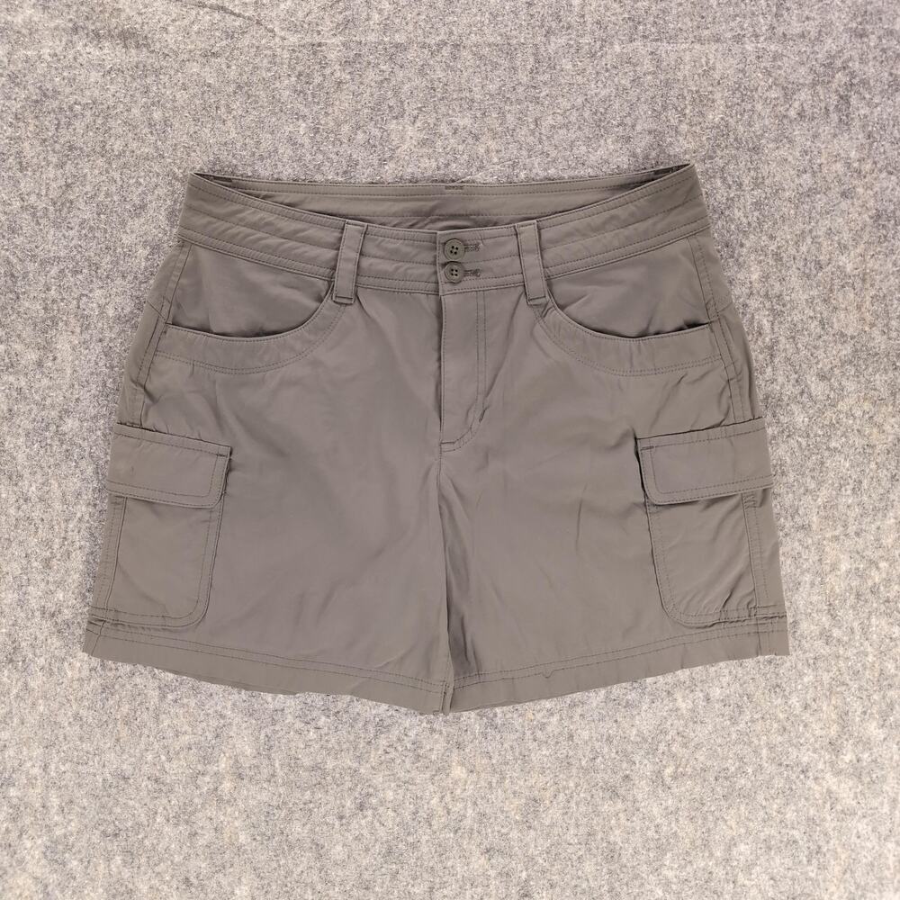 Eddie Bauer Shorts Womens 6 Green Cargo Hiking Travel Pockets Outdoor Casual